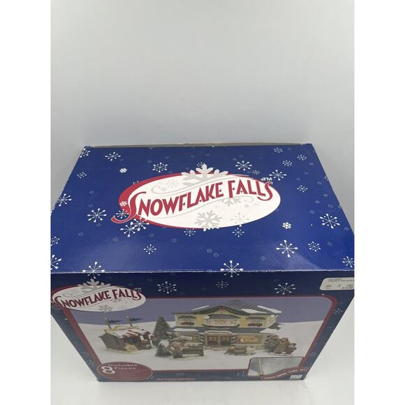 Snowflake Falls Lighted General Store 8 Piece Holiday Village Set Christmas 2002 - Picture 4 of 9